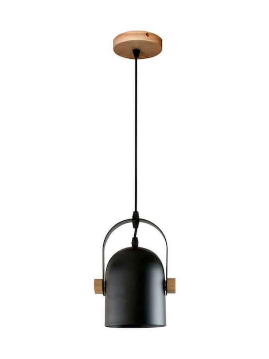 Inlight 6130-1 Μαύρο Pendant Light Suspension for Socket E27 Black 6130-1-BL