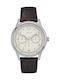 Guess Ceas Barbati 44mm Cronograf Baterie Cu Curea Din Piele Maro