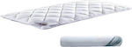 Woodwell Super-Double Quilted Mattress Cover with Elastic Straps White 160x200cm