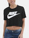 Nike Essential Дамска Спортна Блуза Къс ръкав Черно