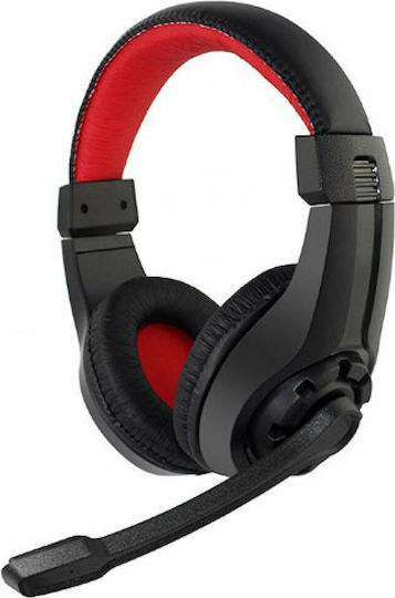 Gembird GHS-01 Over Ear Gaming Headset με σύνδεση 2x3.5mm Κόκκινο