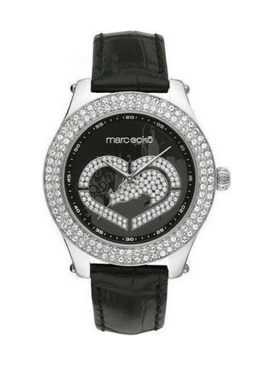 Marc Ecko Watch with Black Leather Strap E10038M8