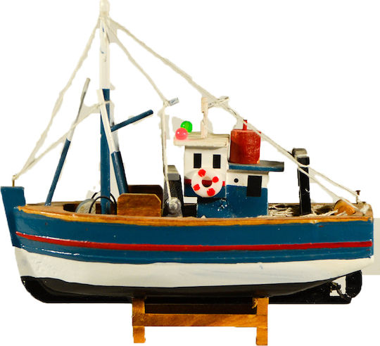 Vintage Weihnachtsboot Fischkutter Holz 20x15cm