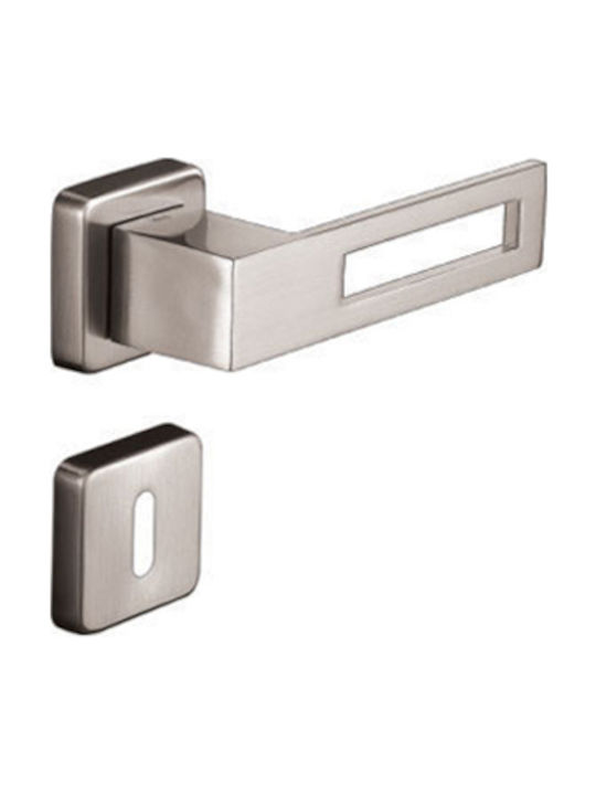 Door handle Cebi door handle with rosette S-CUBE 252 Inox matt