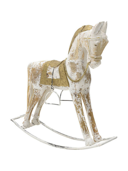 Inart Decorative Horse made of Wood 42x12x44cm 1pcs