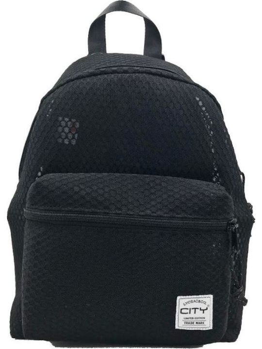 Lyc Sac Rainbow Special Black School Bag Backpack Junior High-High School in Black color 24lt