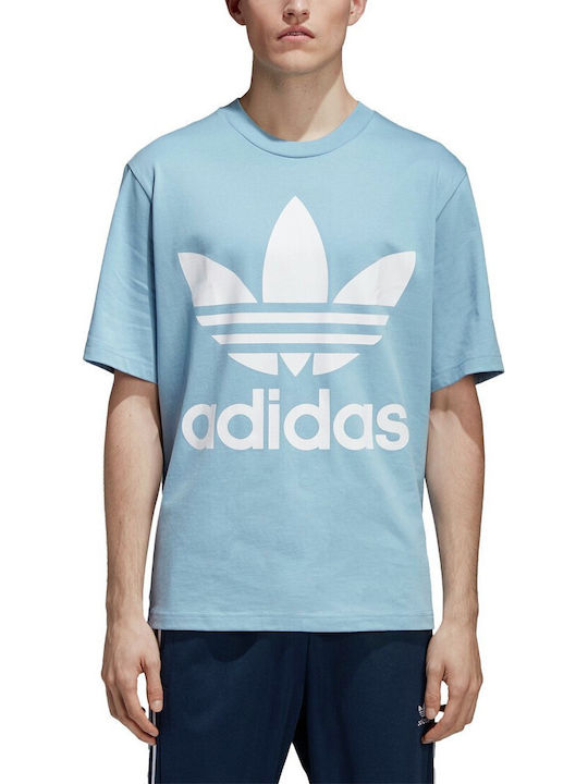 Adidas Trefoil Oversize Ανδρικό T-shirt Μπλε με Λογότυπο