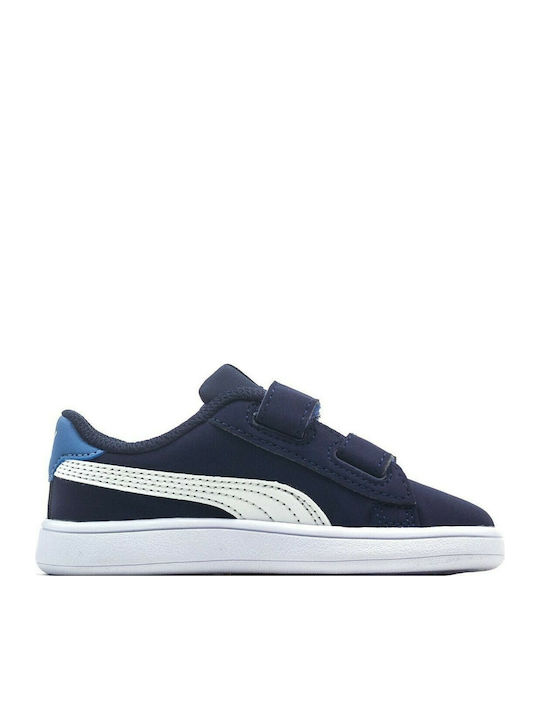 Puma Παιδικό Sneaker Smash V2 Buck V INF με Σκρατς Navy Μπλε