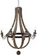Ideal Lux Millennium Πολυέλαιος 8xE14 Ø92cm με Ξύλο Καφέ 129709