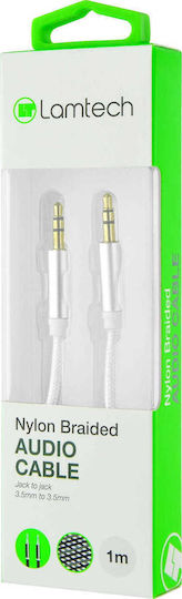 Lamtech Cablu Audio Jack 3,5 mm Male - 3,5 mm Male Argintiu 1m LAM445196