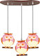 Aca Multi Bulbs Kids Lighting Pendant of Plastic 13W with Drive Size E14 In Pink Colour 49cm