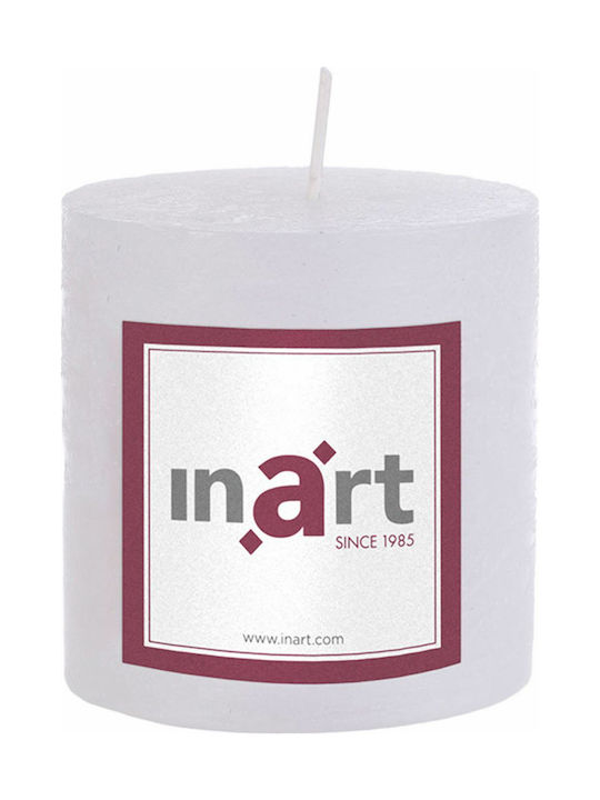 Inart Scented Candle with Scent Vanilla White 7x7.5cm 1pcs