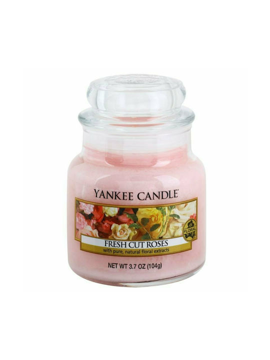 Yankee Candle Aromatisches Kerze Gefäß mit Duft Frisch geschnittene Rosen 104gr 1Stück