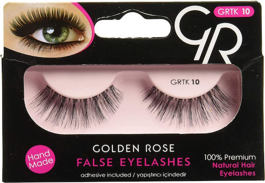 Golden Rose GRTK 10 Schwarze Falsche Wimpern mit Klebstoff