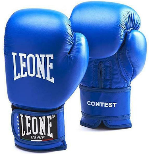 Leone Contest Боксови Ръкавици от Синтетична Кожа за Състезание Син