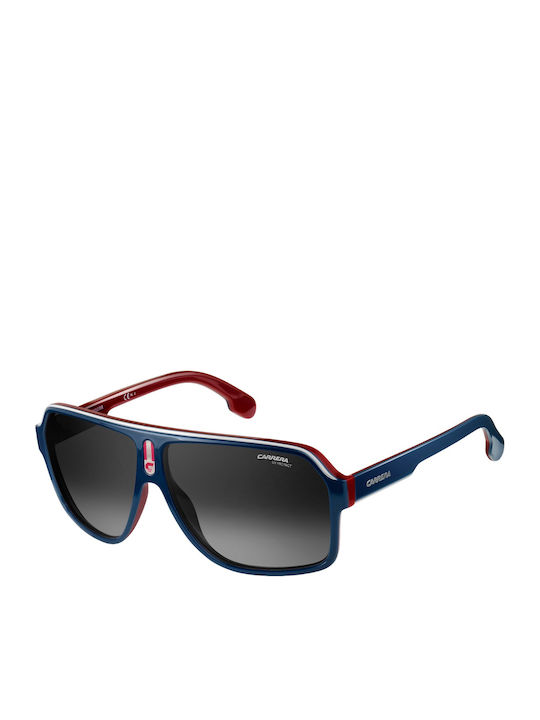 Carrera Men's Sunglasses with Blue Horn-Rimmed Frame and Grey Gradient Polarized Lens 1001/S 8RU/9O