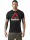 Reebok Qqr Stacked Tricou sportiv pentru bărbați cu mâneci scurte Negru