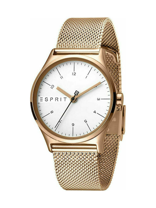 Esprit Essential Watch with Pink Gold Metal Bracelet