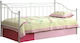 Marin Daybed Καναπές Κρεβάτι Μονό Μεταλλικό Λευκό για Στρώμα 90x190cm