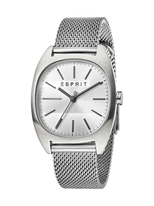Esprit Ανδρικό Ρολόι 38mm Μπαταρίας με Ασημί Μεταλλικό Μπρασελέ