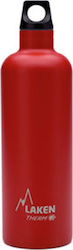 Laken Futura Thermo Narrow Mouth Bottle Thermos Stainless Steel BPA Free Red 750ml with Loop 8-49-024-03