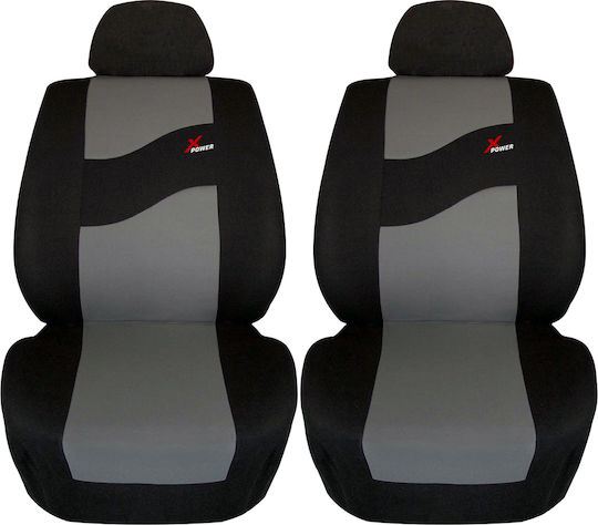Front Car Covers 2pcs Polyester X-Power Gray