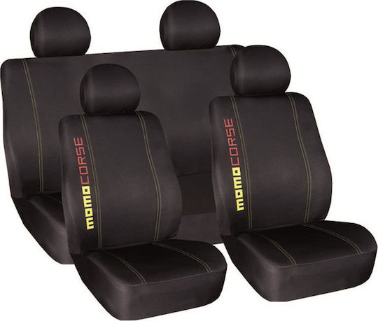 Momo Momo Car Seat Covers Set 8 Pieces Polyester Black
