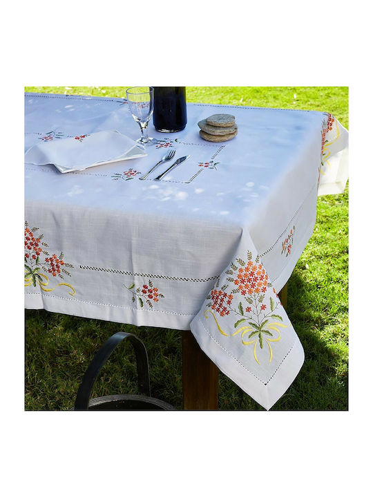 Whitegg Tablecloth with Embroidery 2536 White 160x220cm