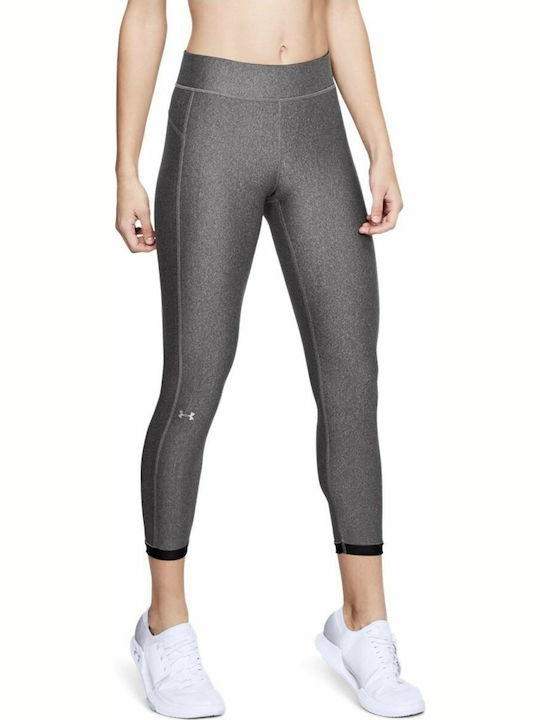 Heat Gear Leggings Pentru Alergare Colanți Cropped De Strângere Lucios Gri