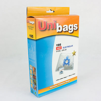 Unibags 195D Σακούλες Σκούπας 5τμχ Συμβατή με Σκούπα AEG / Electrolux / Singer