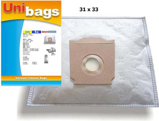 Unibags 400 Vacuum Cleaner Bags 5pcs Compatible with Bosch / Siemens Vacuum Cleaners