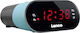 Lenco Lenco Digital Tabletop Clock LED Plastic with Alarm Clock & Radio Blue CR-07
