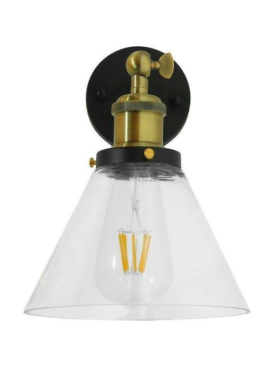 GloboStar Vintage Wall Lamp with Socket E27 Gold Width 26cm