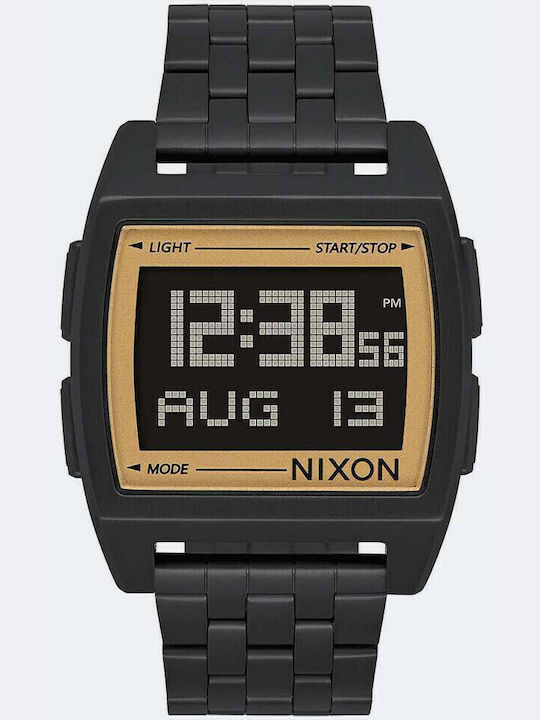 Nixon Ceas Digital Pentru Bărbați 38mm Cu Baterie Brățară Din Metal Neagră