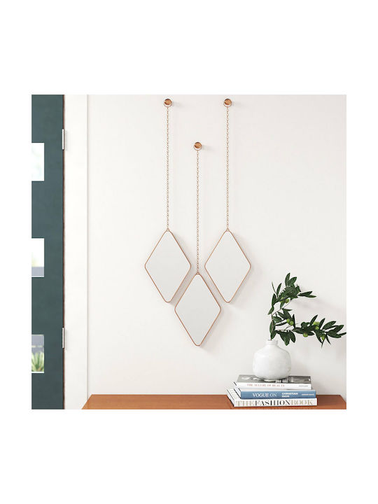 Umbra Wall Mirror with Gold Metallic Frame 28.6x38cm 3pcs