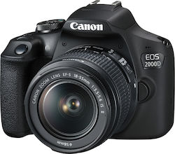 Canon DSLR Φωτογραφική Μηχανή EOS 2000D Crop Frame Kit (EF-S 18-55mm F3.5-5.6 IS ΙΙ) Black