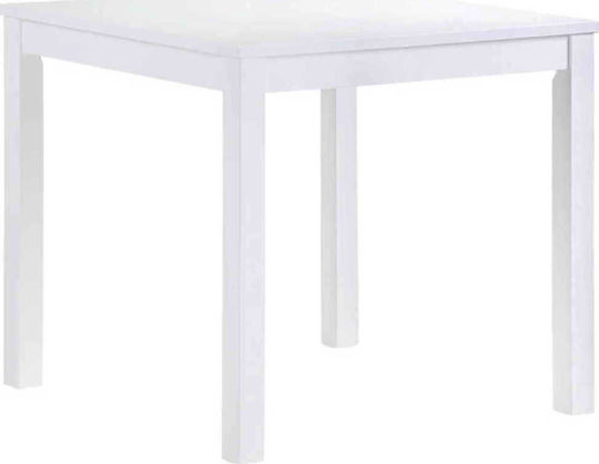 Naturale Square Dining Room Table Wooden White 80x80x74cm