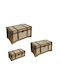 Espiel S/3 Wooden Decorative Trunks Set Beige 3pcs