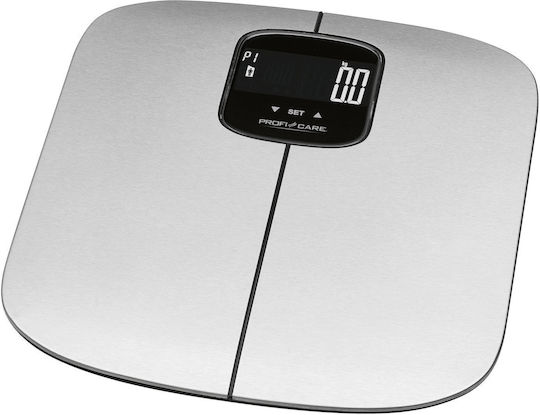 ProfiCare PC-PW 3006 FA Digital Badezimmerwaage mit Körperfettmessung in Silber Farbe