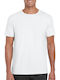Gildan Softstyle 64000 Ανδρικό Διαφημιστικό T-shirt Κοντομάνικο σε Λευκό Χρώμα