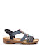 Rieker Women's Flat Sandals Anatomic in Navy Blue Color