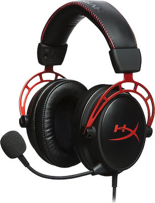 HyperX Cloud Alpha Over Ear Gaming Headset με σύνδεση 2x3.5mm / 3.5mm Κόκκινο