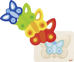 Wooden Kids Peg Puzzle Butterfly II for 2++ Years 5pcs Goki