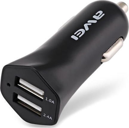 Awei Car Charger Black C-300 Total Intensity 2.4A with Ports: 2xUSB