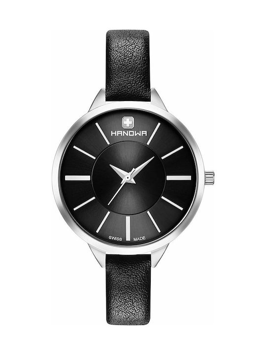 Hanowa Elisa Watch with Black Leather Strap