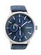 Oozoo Timepieces Watch Chronograph Battery with Blue Leather Strap