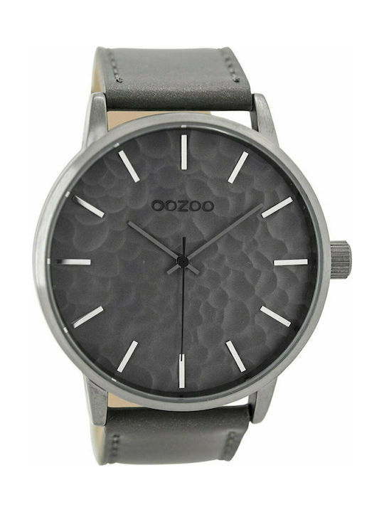 Oozoo Timepieces Watch Battery with Gray Leather Strap