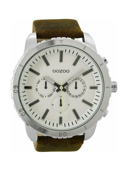 Oozoo Timepieces Watch Battery with Brown Leather Strap