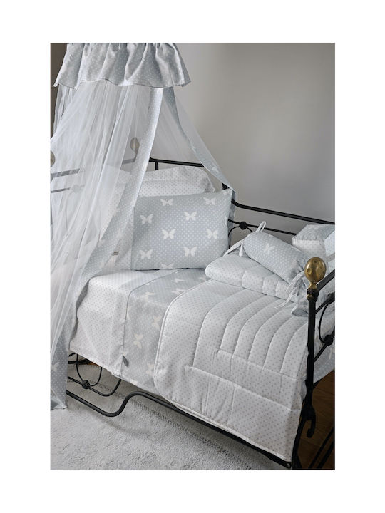Down Town Home S686 Set Kinderbettbezug Einzel mit Kissenbezug Baumwolle Gray 175x245cm