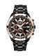 Curren Men's Watch 46mm Chronograph Battery with Black Metal Bracelet